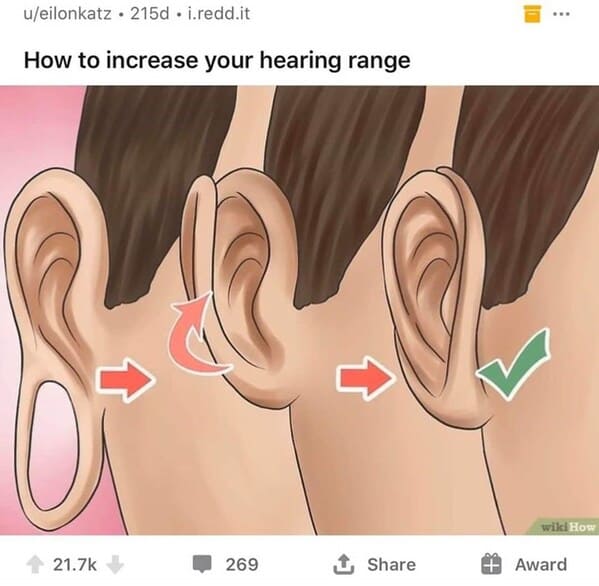 dark funny wikihow meme - how to increase your hearing range