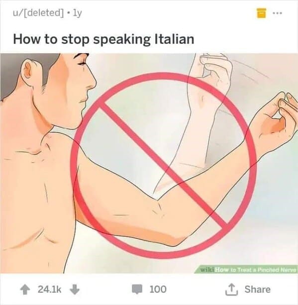 dark funny wikihow meme - how to stop speaking italian