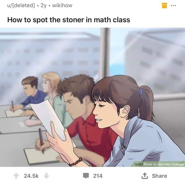 dark funny wikihow meme - how to spot the stoner in math class