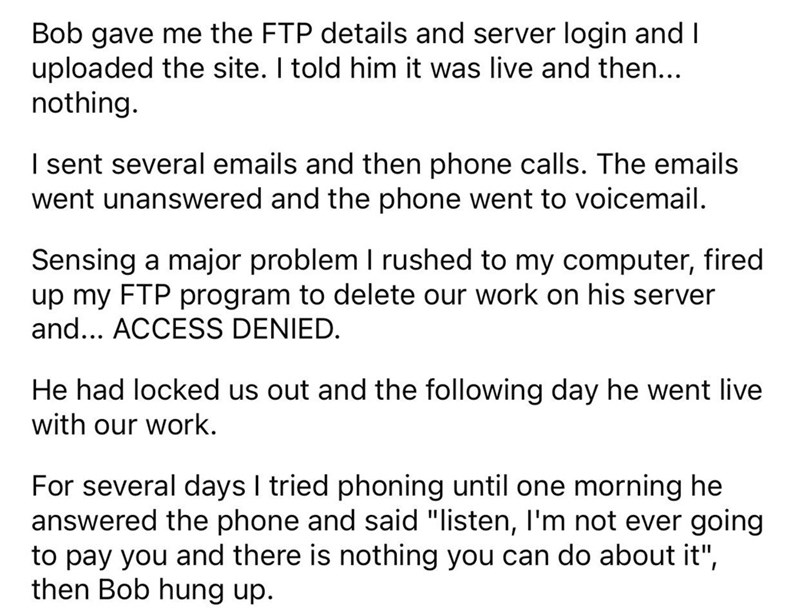 "Say Goodbye To Your Business" — Client Doesn't Want To Pay Developer For The Website They Built So They Completely Dismantle The Client's Life - Jarastyle