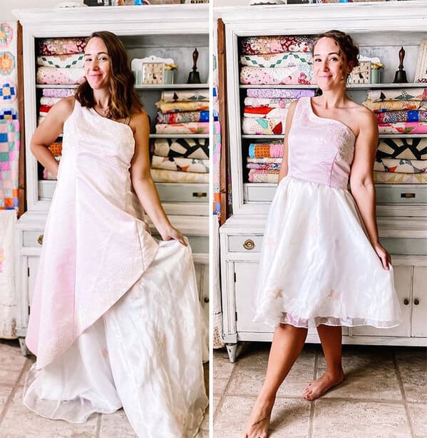thrift store dress transformations - white dress