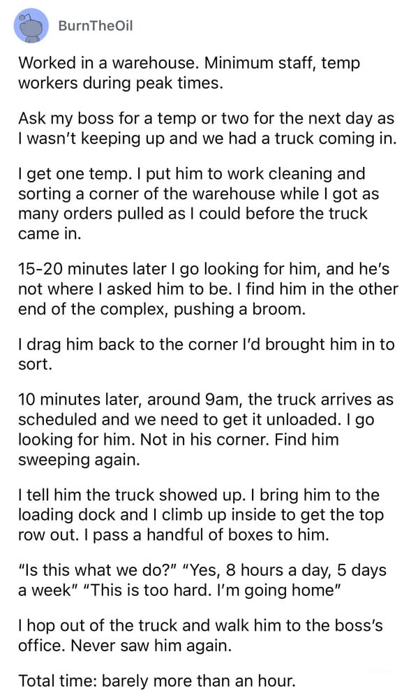 25 People Share Jaw-Dropping Stories Of The Fastest A New Coworker Was Fired - Jarastyle