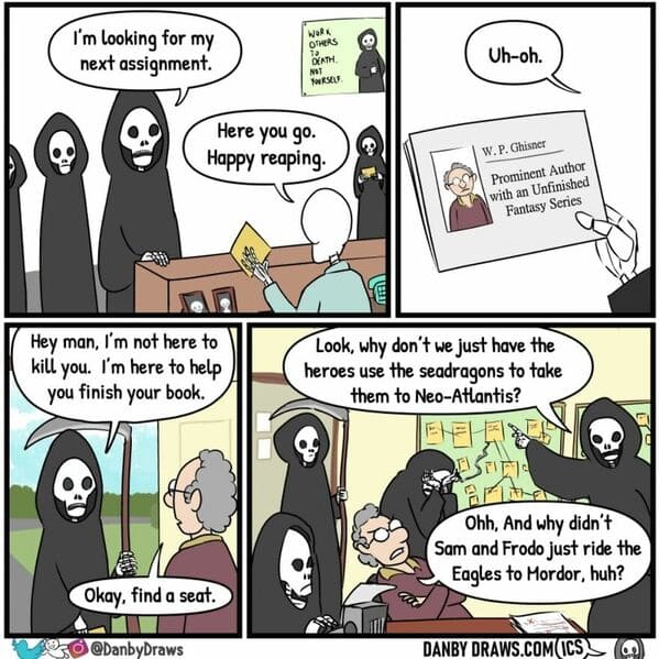danby draws comics - death looking for next assignment