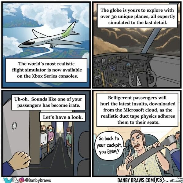danby draws comics - flight simulator