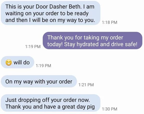 28 Funny DoorDash Texts Between Customers And Drivers