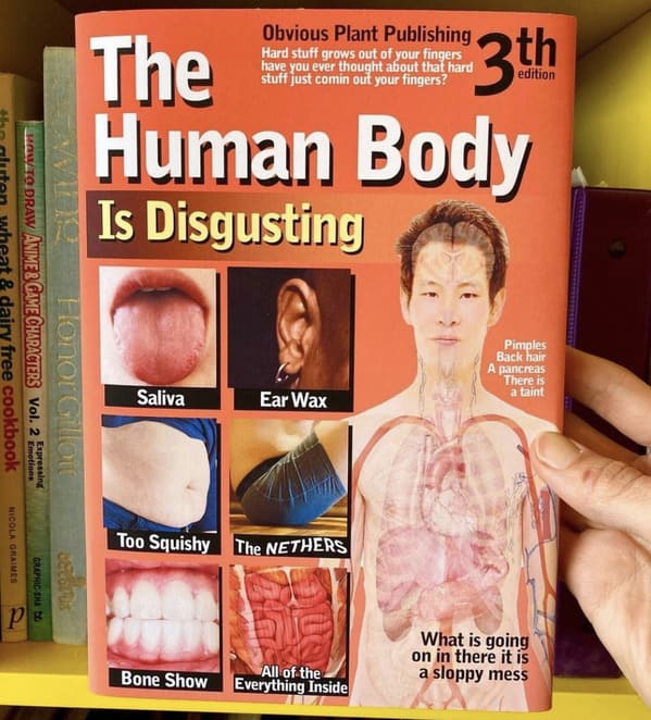obvious plant - fake product the human body is disgusting book