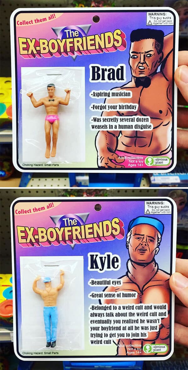 obvious plant - fake product ex boyfrriends
