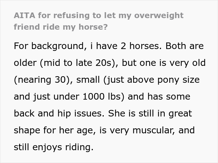 For background, I have 2 horses. Both are (nearing 30), small (just above pony size shape for her age, is very muscular, and
