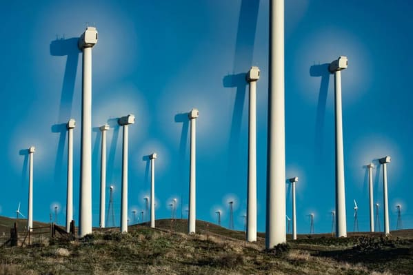 liminal space - long exposure wind turbines