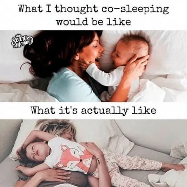 mom memes - mothers day memes - what co sleeping is actually like