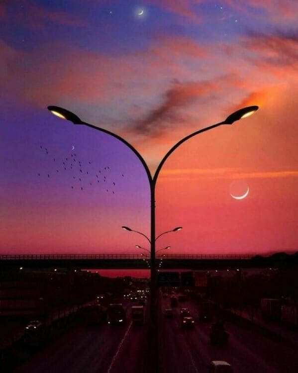 could be album covers - street light dusk dawn
