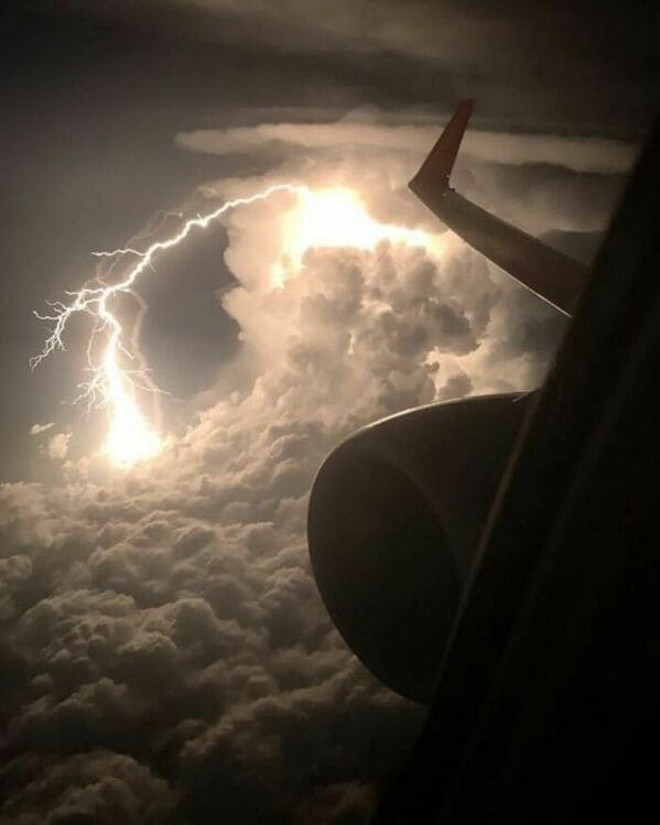 could be album covers - lightening storm clouds airplane