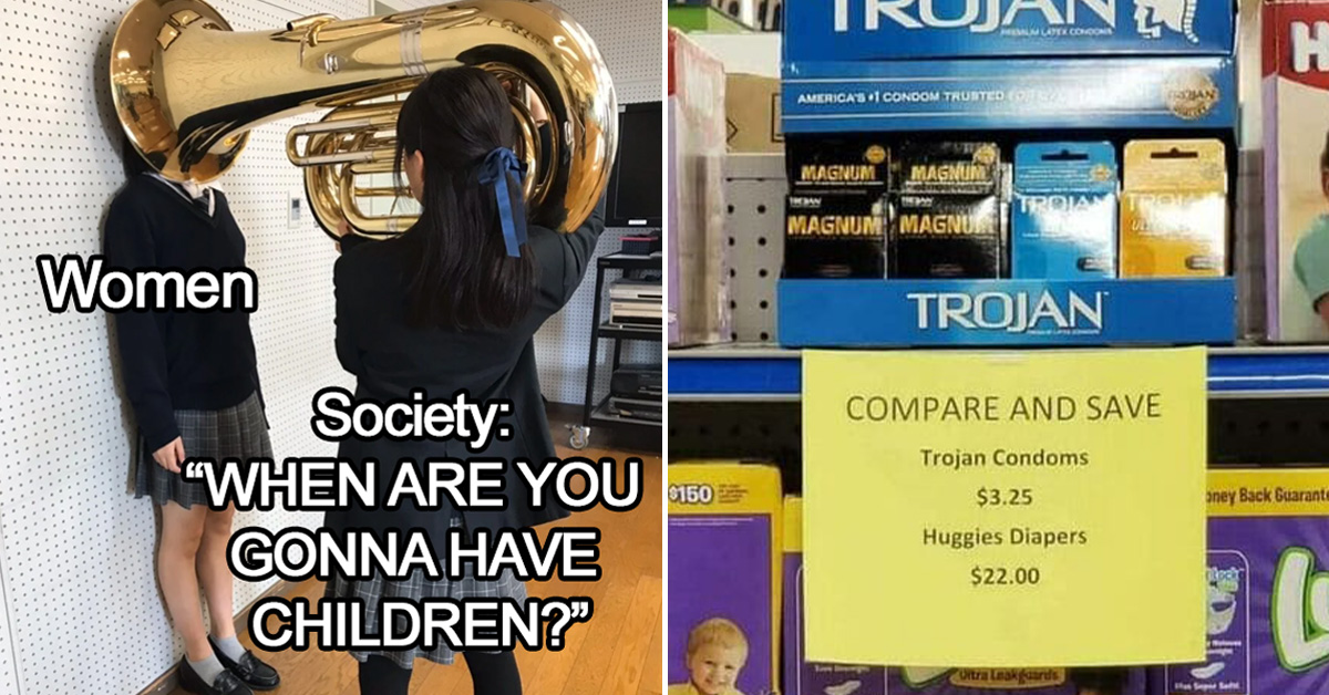 childfree memes - women when are you gonna have children - trojan condoms huggies