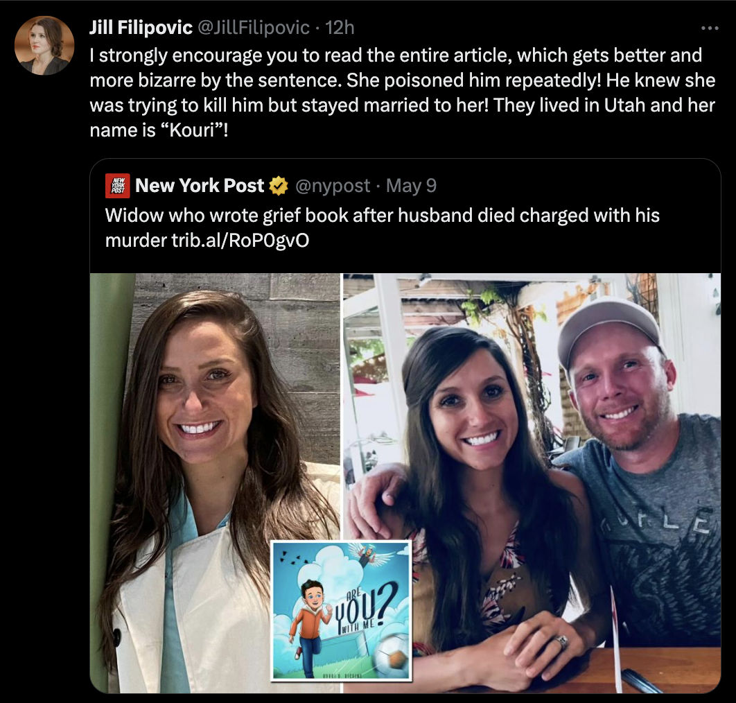 Twitter Is Already Memeing This Story About A Widow Who Wrote A Grief Book Being Charged With Her Late Husband's Murder - Jarastyle