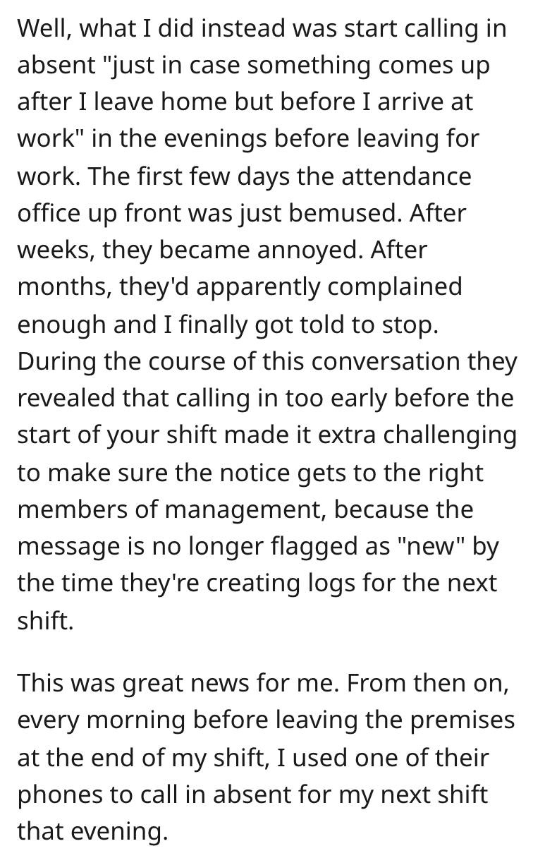 Worker Disciplined For Being 22 Seconds Late, So Now They Call In Every Single Time They Leave Home - Jarastyle