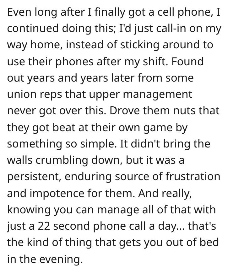 Worker Disciplined For Being 22 Seconds Late, So Now They Call In Every Single Time They Leave Home - Jarastyle