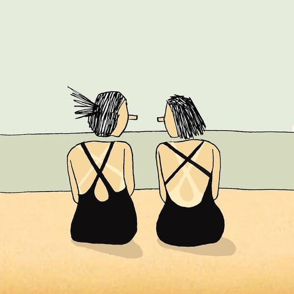 yuval robichek illustrations - women tan lines