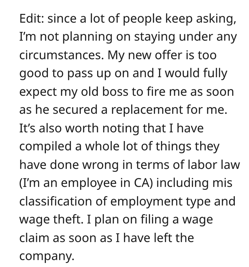 Foolishly Prideful Boss Waits Until Last Minute To Beg Employee To Stay And Train Their Replacement - Jarastyle