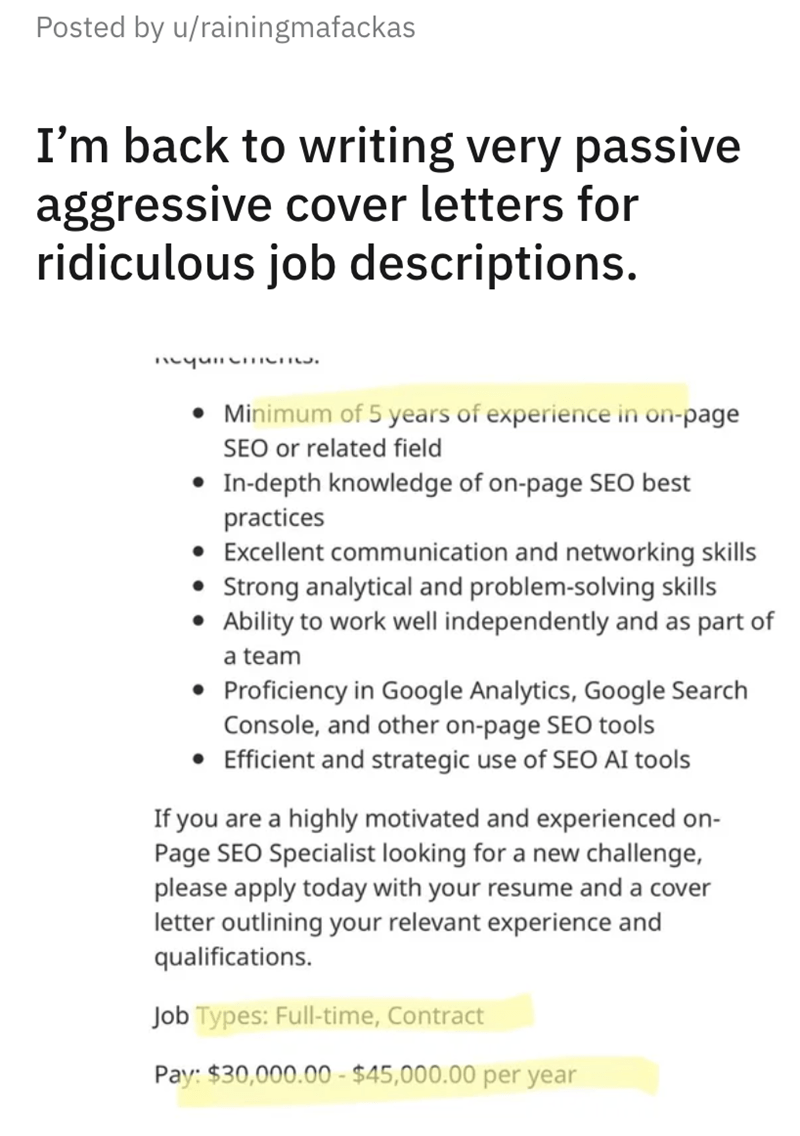 cover letters for market jobs