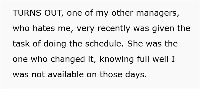 Employee's Schedule Is Made By Manager With A Grudge, Then Wakes On Day Off To A Message Asking Why They Aren't At Work - Jarastyle