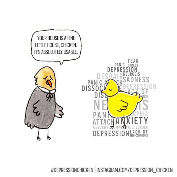 Cartoonist's 'Depression Chicken' Comics Inspire Laughter For Those Struggling With Mental Health (40 Comics) - Jarastyle