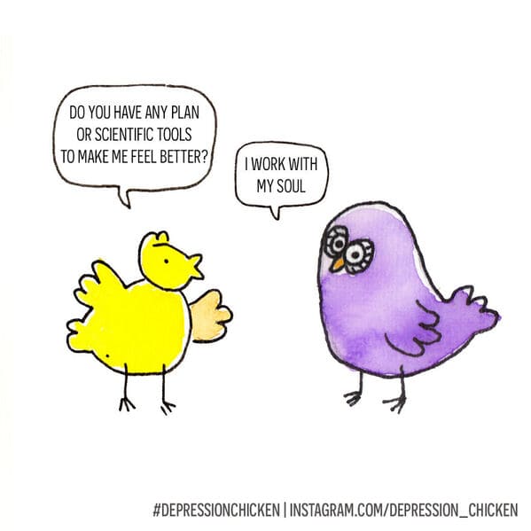 Cartoonist's 'Depression Chicken' Comics Inspire Laughter For Those Struggling With Mental Health (40 Comics) - Jarastyle