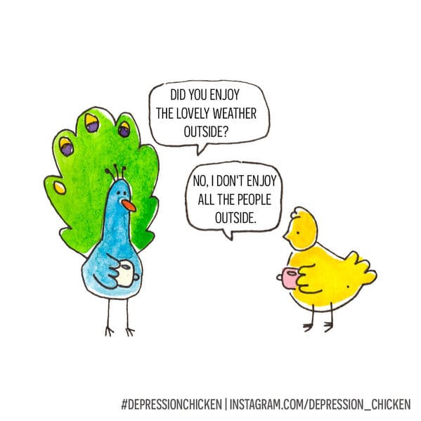 Cartoonist's 'Depression Chicken' Comics Inspire Laughter For Those Struggling With Mental Health (40 Comics) - Jarastyle