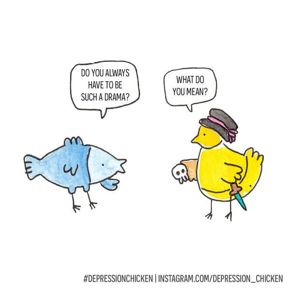 Cartoonist's 'Depression Chicken' Comics Inspire Laughter For Those Struggling With Mental Health (40 Comics) - Jarastyle