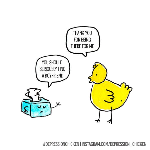 Cartoonist's 'Depression Chicken' Comics Inspire Laughter For Those Struggling With Mental Health (40 Comics) - Jarastyle