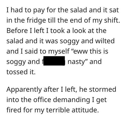 Server Vents Online After Saying They Were Fired Just For Calling A Salad 'Soggy' - Jarastyle