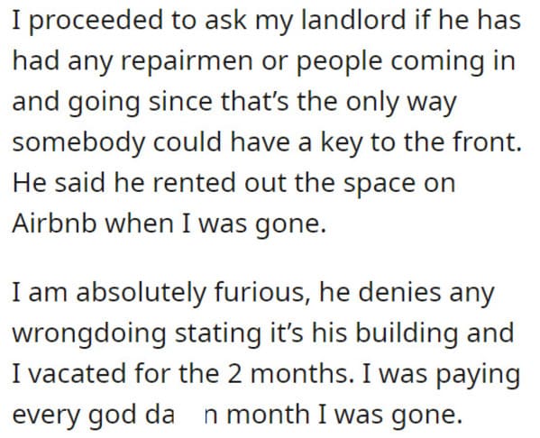 Shady Landlord Airbnb's Tenant's Home While They Were On Vacation - Jarastyle