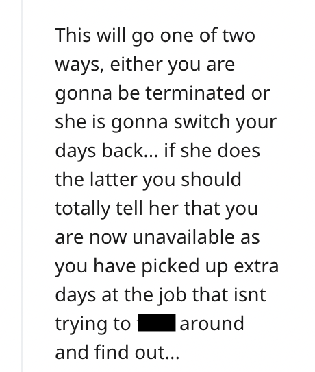 Disgruntled Worker Vents About Awful Boss Changing Their Days Off With Only 2 Days Notice - Jarastyle