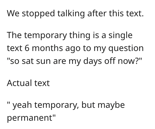 Disgruntled Worker Vents About Awful Boss Changing Their Days Off With Only 2 Days Notice - Jarastyle