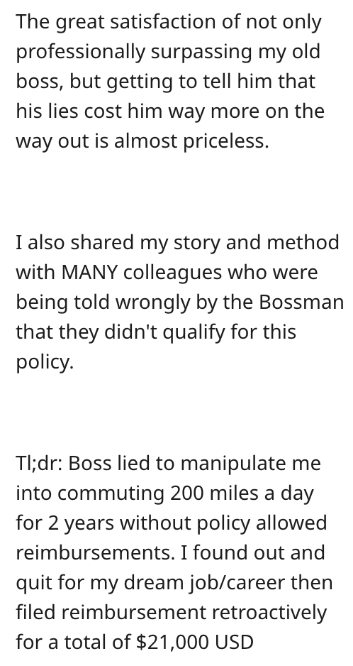 Employee Gets Sweet Revenge On Boss Who Made Them Drive 200 Mile A Day For Work - Jarastyle