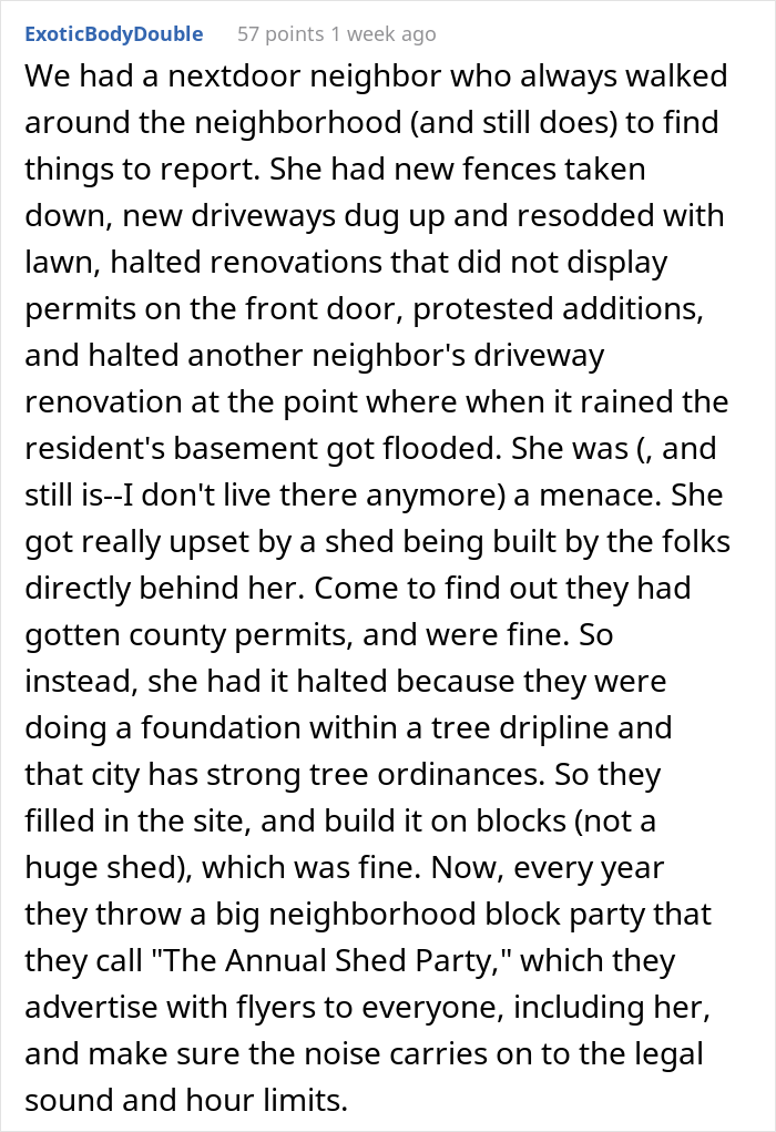 "Karen" Is Mad Neighbor's Shed Is Too Big, Calls The Inspector, Then She's Even More Mad When They Maliciously Comply - Jarastyle