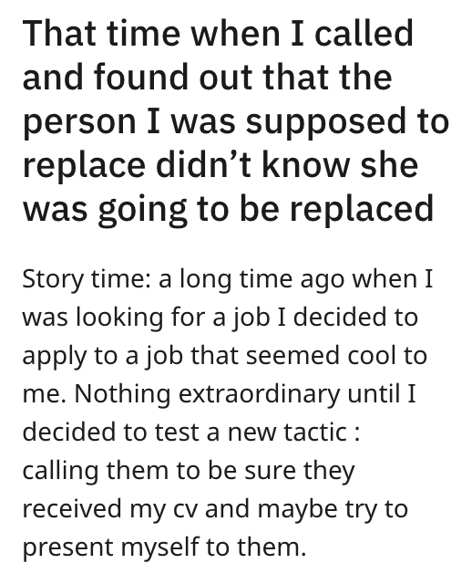 Potential Job Candidate Calls Company But Accidentally Speaks To Unaware Woman She Could Replace - Jarastyle