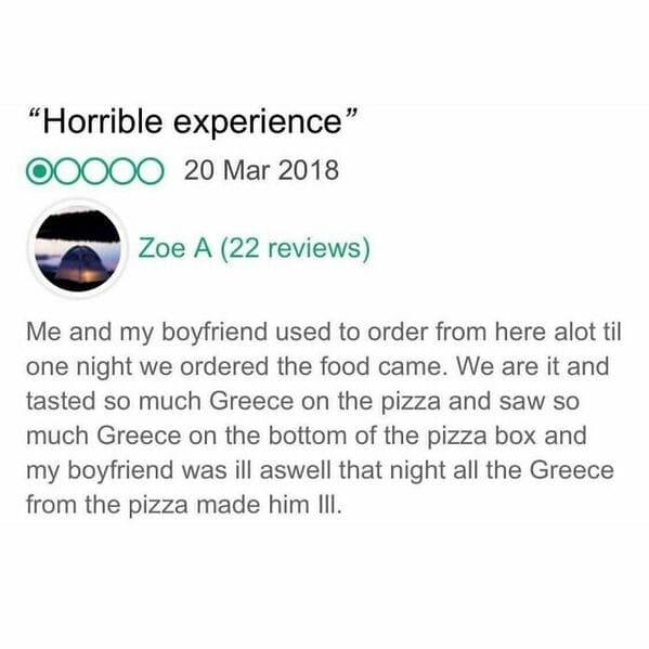 40 Funniest And Most Unhinged Restaurant Reviews From 'Takeaway Trauma' - Jarastyle