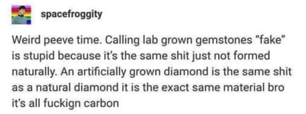 Revealing Tumblr Thread Battles “Scam” Of People Calling Lab Grown Diamonds “Fake” - Jarastyle