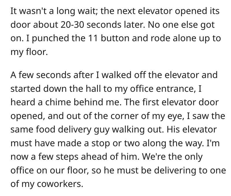 Office Worker Gets Petty Revenge Against Delivery Driver By Locking Him Out Because He Didn't Hold The Elevator - Jarastyle