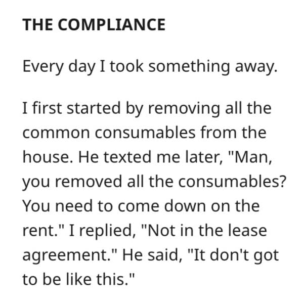 Tenant Constantly Invites Guests, Landlord Responds By Gradually Removing Amenities - Jarastyle