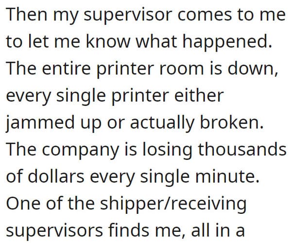 Employee Stands By As New Hires Ignite Printer Jam Chaos, Costing Company Tens Of Thousands - Jarastyle