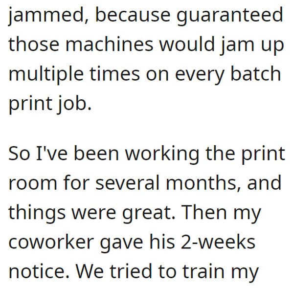 Employee Stands By As New Hires Ignite Printer Jam Chaos, Costing Company Tens Of Thousands - Jarastyle