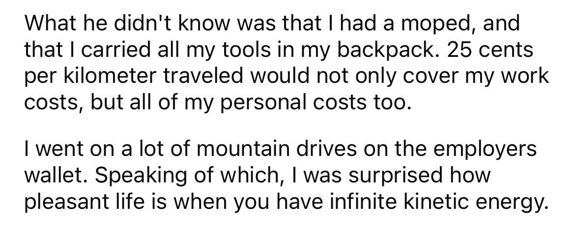 Employee Maliciously Complies With Inflexible Boss Who Only Offers 25 Cents Per Km Reimbursement In Personal Vehicle - Jarastyle