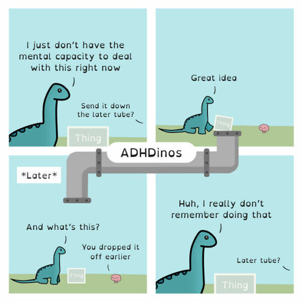 40 Comics From ADHDinos That Makes Living With ADHD Hilariously Relatable