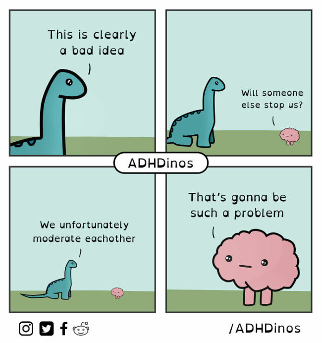 40 Comics From ADHDinos That Makes Living With ADHD Hilariously Relatable