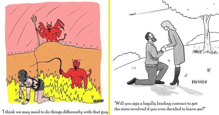 55 Funny Dark Humor Single-Panel Comics From Vaughan Tomlinson