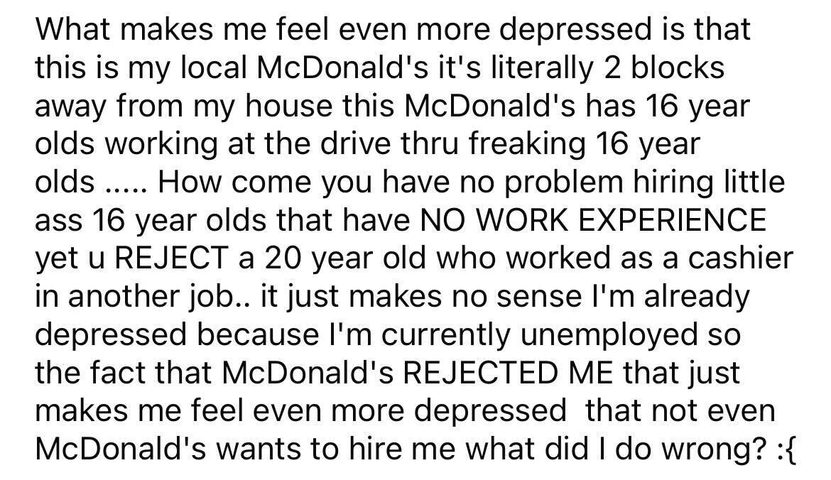 Job Hunter Doesn't Just Get Rejected By McDonald's, He Gets Completely Ghosted By The Manager After 2 Interviews - Jarastyle