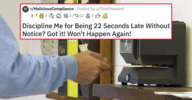 Worker Gets Petty Revenge On Boss Of 11 Years After Getting Disciplined For Being 22 Seconds Late