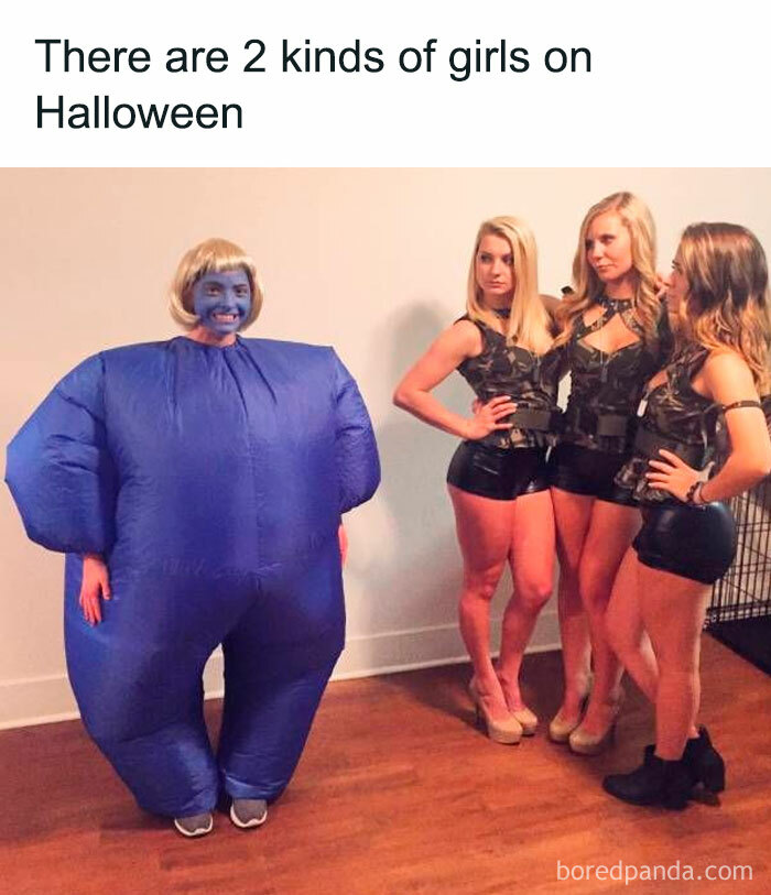 two tyoes of girls on halloween