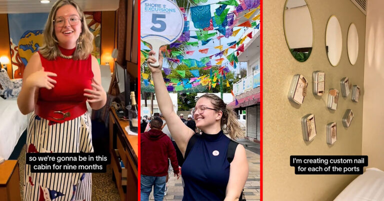 People React In Shock To Woman’s Tour Of Her Tiny Cruise Ship Cabin She’s Living In For 9 Months